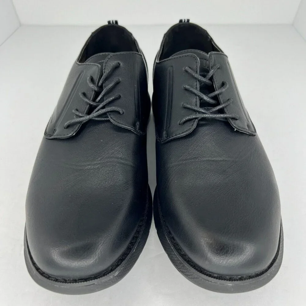 Nautica Mens Ajax Black LowTop LaceUp Man Made Leather Size 10 Oxford Shoes